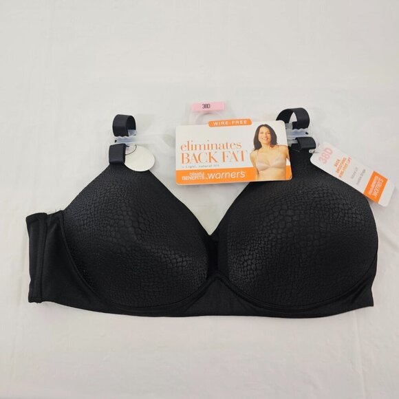 Warner’s Blissful Benefits Wire-Free Back Smoothing Natural Lift Bra - Size 38D - Picture 11 of 11